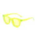 Neon gelbe klobige transparente Sonnenbrille, modische trendige Statement Brille Variante. - Fluoreszierendes Grün