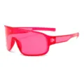 Occhiali da sole sportivi a mascherina rosa vivo per ciclismo e moda all'aperto. - Rosso rosa