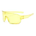 Yellow large frame sports cycling sunglasses, stylish windproof outdoor eyewear for men. - Light Yellow