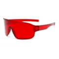 Red shield sports sunglasses, stylish one-piece outdoor cycling and fashion sun glasses. - Bright Red