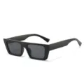 Schwarze quadratische Sonnenbrille fuer Damen und Herren Retro UV Schutz Sonnenbrille. - Schwarzer Rahmen Schwarz Graue Gläser