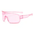 Occhiali da sole a maschera rosa traslucido, eleganti occhiali sportivi ciclismo outdoor. - Rosa