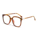 Montatura Occhiali Quadrata Tartarugata Grandi Retro Moda Unisex Occhiali da Vista Chic - Montatura Tartarugata Lente Anti Luce Blu