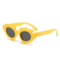 Children sun protection flower sunglasses cute yellow fashion eyewear for kids daily wear - Jelly Yellow Frame Grey Lens