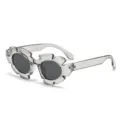 Kids sunflower sunglasses transparent gray frame cute flower shaped sun glasses for children - Transparent Grey Frame Grey Lens