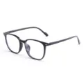 Classic black square frame blue light blocking glasses stylish casual eyewear for daily use - Bright Black
