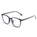 Stylish black square blue light blocking glasses for men and women daily casual wear. - Matte Black