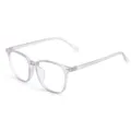 Clear square frame anti blue light glasses, lightweight and stylish for men and women daily use. - Matte Grey