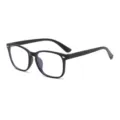 Black frame anti-blue light glasses, casual square optical frame variant for daily wear. - Bright Black