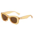 Modische Retro dickgerahmte ovale Sonnenbrille für Damen und Herren, UV-Schutz Eyewear. - Transparenter Tee-Rahmen Tee-Gläser