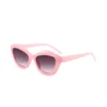 Rosa unregelmässige Cat-Eye-Sonnenbrille für Damen, Vintage Mode UV400 Sonnenschutz Brille. - Gelee Rosa Rahmen Verlaufsgrüne Gläser