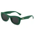 Modische grüne ovale Sonnenbrille für Damen und Herren, klobiger Retrorahmen UV400. - Grüner Rahmen Graue Gläser