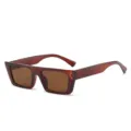 Retro quadratische Sonnenbrille für Damen und Herren, stilvoller brauner UV-Schutz-Augenschutz. - Dunkelbrauner Rahmen Braune Gläser