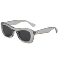 Modische graue ovale Sonnenbrille für Damen und Herren, Retro UV-Schutz Brillen. - Durchscheinender grauer Rahmen Graues Glas