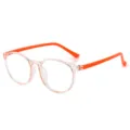 Transparante blauwlichtfilter bril met opvallende oranje pootjes voor dagelijks gebruik. - Transparant Oranje