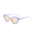 Hellblaue Unregelmäßige Cat Eye Sonnenbrille Retro Mode UV-Schutz Stilvolle Brille - Seeblau