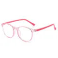 Roze montuur blauwlichtfilter bril ronde glazen schattige stijl mode accessoire variant chic - Transparant roze