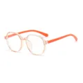 Kinder Blaulichtfilter Brille mit klarem Polygonrahmen und orangefarbenen Bügeln süß. - Transparent Orange