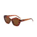 Modische unregelmäßige Katzenaugen-Sonnenbrille mit Schildpatt-Rahmen und starkem UV-Schutz. - Leopardenprint
