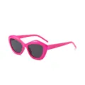 Modische rosa unregelmässige Katzenaugen Sonnenbrille Vintage UV Schutz Brille für Damen. - Rosarot Rahmen Graue Gläser