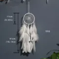 Weißer Traumfänger Wandbehang mit handgefertigtem gewebten Netz und Perlen für Heimdekoration. - Ohne Licht Stil (9260) / 11cm / Weiß