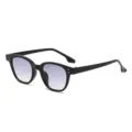 Retro Quadratische Sonnenbrille mit Farbverlauf Gläsern, stilvoller schwarzer Rahmen. - Schwarzer Rahmen Grauer Verlaufsglas
