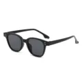Klassische Retro Quadratische Sonnenbrille für Damen und Herren, schwarzer dicker Rahmen. - Schwarzer Rahmen Graue Gläser