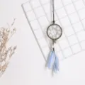 Atrapasueños de estrella de siete puntas para coche con plumas y decoraciones de estrellas. - Estilo 9180F / 7cm / Gris