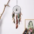 Acchiappasogni con piume fatto a mano decorazione da appendere alla parete per camera da letto stile - 9398