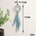 Atrapasueños artesanal de siete puntas con plumas, adorno colgante para coche y decoración. - Estilo 9180A / 7cm / Azul