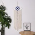 Arazzo da parete malocchio in macrame, decorazione murale bohemien per camera - 1021