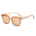 Occhiali da sole quadrati alla moda per uomo e donna, design traslucido con protezione UV. - Montatura Marrone Chiaro Lenti Marroni