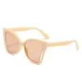 Beige Cat Eye Sunglasses Chic Butterfly Style UV Protection Eyewear Trendy Summer Shades - Beige Frame Tea Lens
