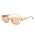 Modische transparente eckige Sonnenbrille mit UV-Schutz für Damen Streetwear Style. - Hellbrauner Rahmen Braune Gläser