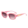 Modische rosa unregelmässige quadratische Gelee Sonnenbrille UV Schutz Streetwear Brille - Gelee Rosa Rahmen Doppelt Graue Linse