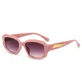 Rosa unregelmäßige quadratische Sonnenbrille, Gelee Farbe UV-Schutz Trend Brille. - Taro Lila Rahmen Schwarzgraue Gläser