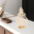 Albero di Natale in macramè intrecciato mano corda cotone decorazione beige variante - Ornamento da Scrivania per Albero di Natale (7593)