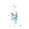 Campanella a vento in conchiglia capiz con cornice luna, decorazione sospesa blu per finestra. - Prodotto finito blu cielo FL021