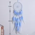 Blauer Federn Traumfänger Wandbehang Dekoration für Schlafzimmer und Wohnzimmer - 9222B Ohne Licht / 15cm Ring