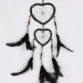 Black heart seashell dream catcher wall hanging car charm with feathers for home decor - 8002E Small
