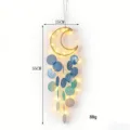 Campanello a vento in conchiglia di luna con luci LED, decorazione per finestre blu. - Prodotto finito blu cielo FL021 con luce bianco caldo 2 m