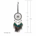 Acchiappasogni nero pendente con piume di pavone e perline, decorazione murale vintage. - Nero / 0052