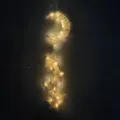 Catena luminosa luna e stelle in rattan, decorazione murale tessuta per illuminazione calda. - Stile Stella Luna