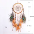 Acchiappasogni con piume di pavone da appendere vintage boho decorazione casa 65cm - 1051