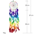 Attrape-rêves arc-en-ciel fait main coloré avec des plumes vibrantes et un design. - 0116