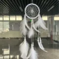 Λευκός ονειροπαγίδας φτερά χειροποίητο κρεμαστό τοίχου διακόσμηση αυτοκινήτου είδους - MS8103 λευκό