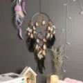 Acchiappasogni da parete artigianale con piume multi-anello per decorazione vintage casa - Stile 9077