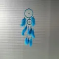 Acchiappasogni pendente blu fatto a mano con piume per decorazioni domestiche e auto 1pz - Senza luci / 6012D