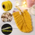 Kit fai da te per appendiabiti da parete in macramè con corda di cotone e perline. - DIY7001