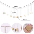 Goldene Metall Mondphase Girlande Wandbehang Dekoration mit Abmessungen für Schlafzimmer. - 7551A Mondsichel mit 9 Aufhängungen 1
